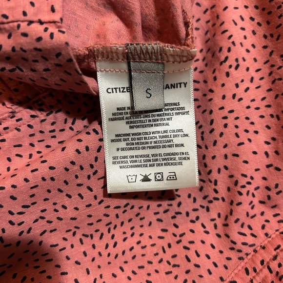 Anthropologie Citizens Of Humanity Top Dorothy Puff Sleeve Blouse Pink — Size S - Picture 8 of 8